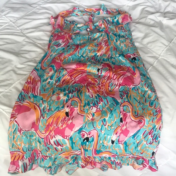🌿Lilly Pulitzer strapless Eat & Peel flamingle dress, size 2🌿 - Picture 5 of 10